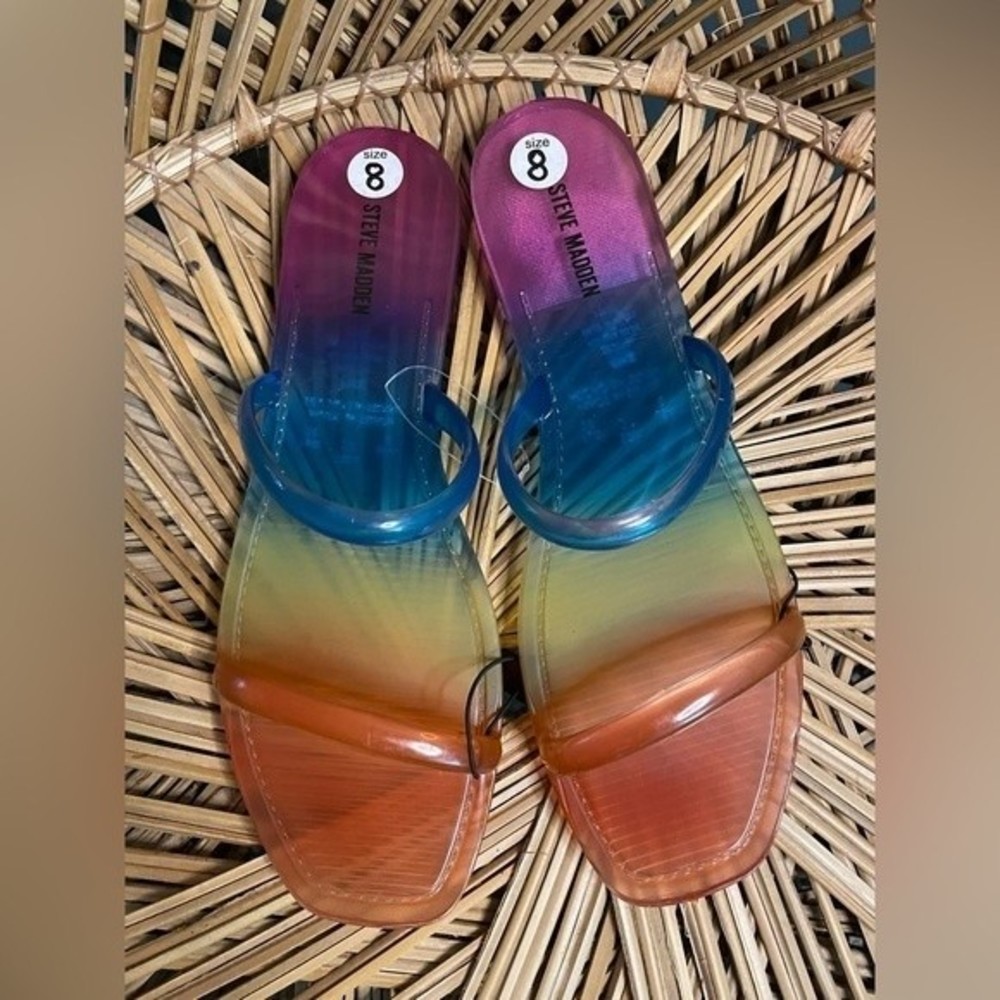 New Steve Madden Rainbow Pike Sandals Ladies 8